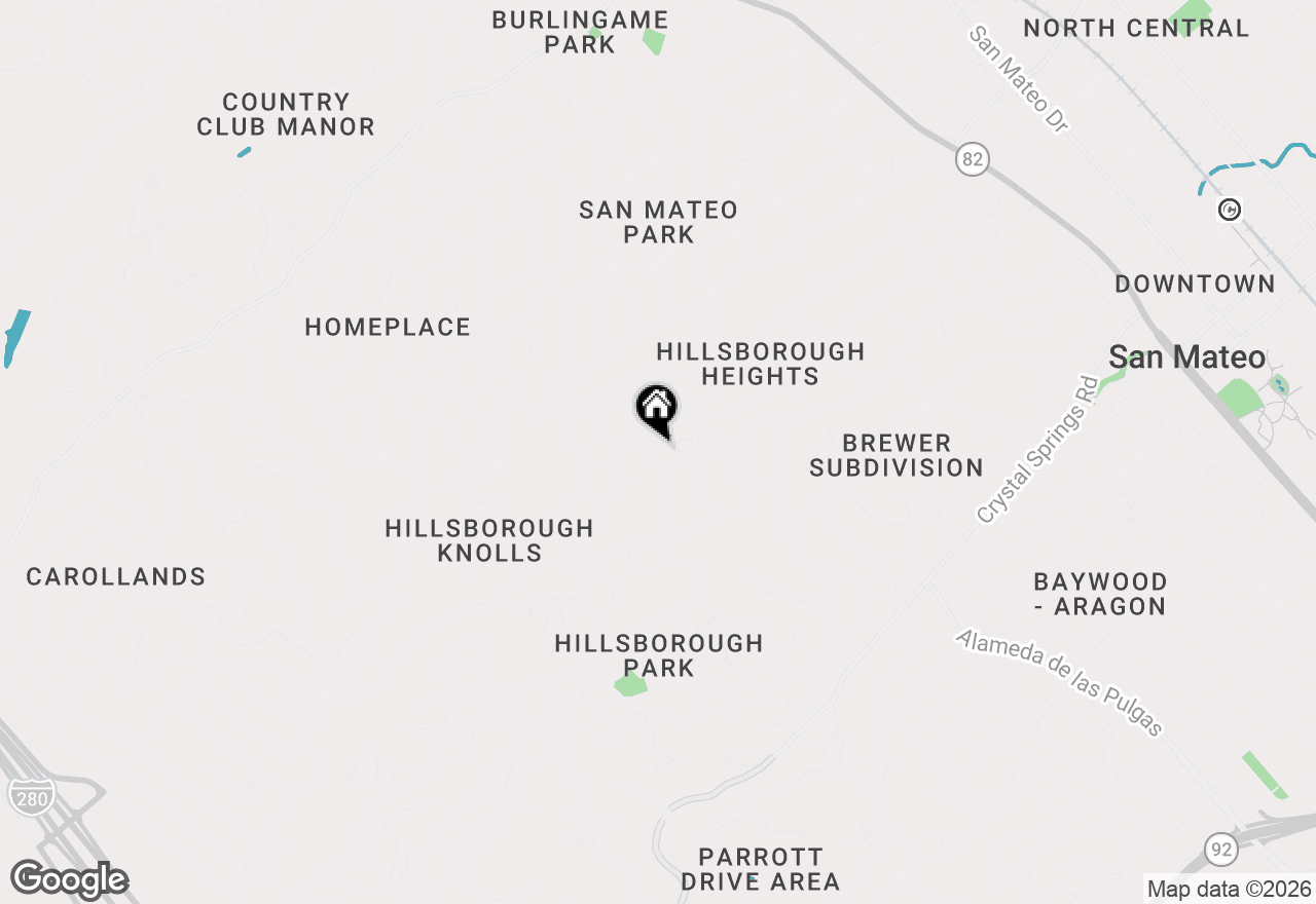 Map of 340 Arden Road, Hillsborough, CA 94010