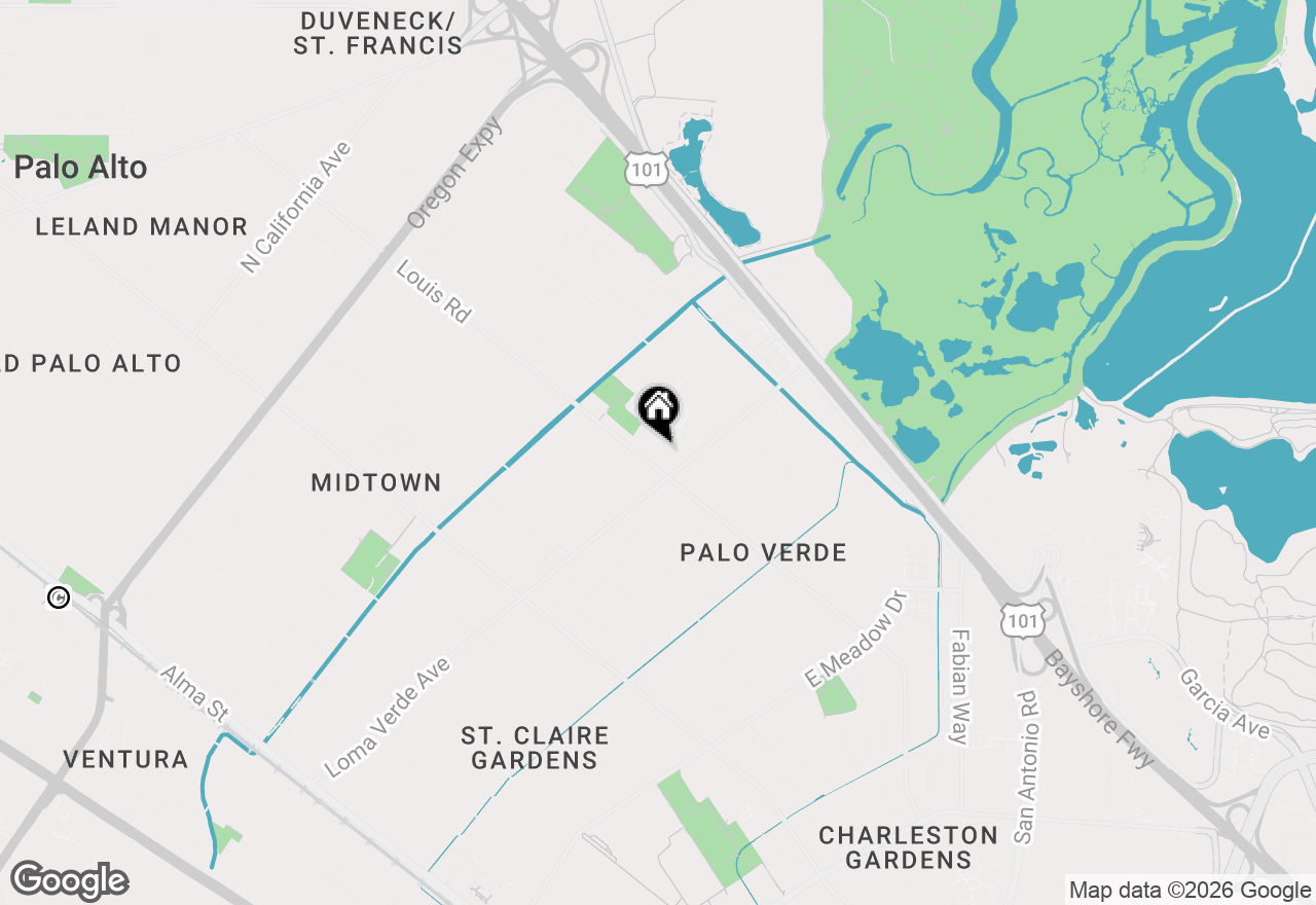 Map of 3248 Clifton Court, Palo Alto, CA 94303
