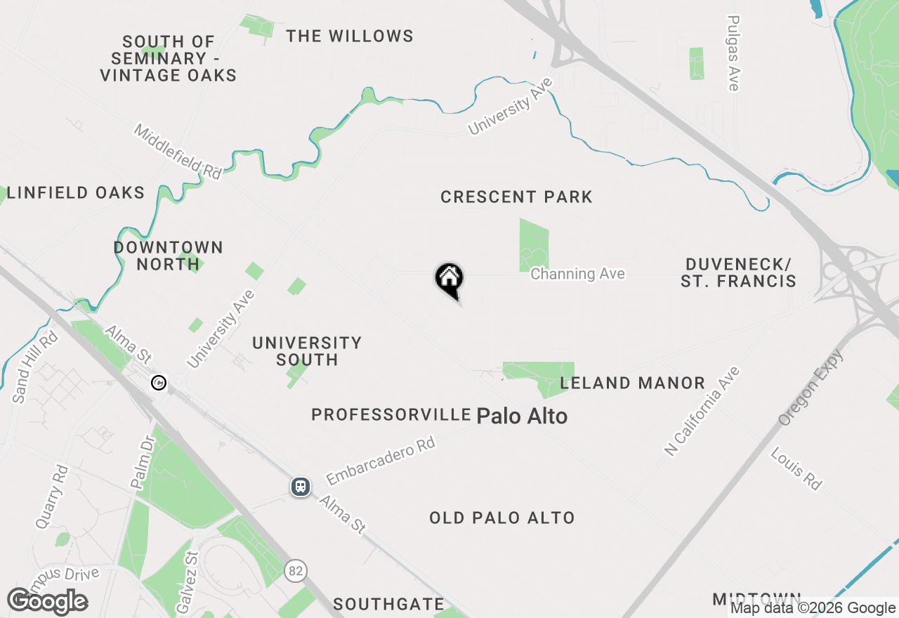 Map of 1125 Guinda Street, Palo Alto, CA 94301