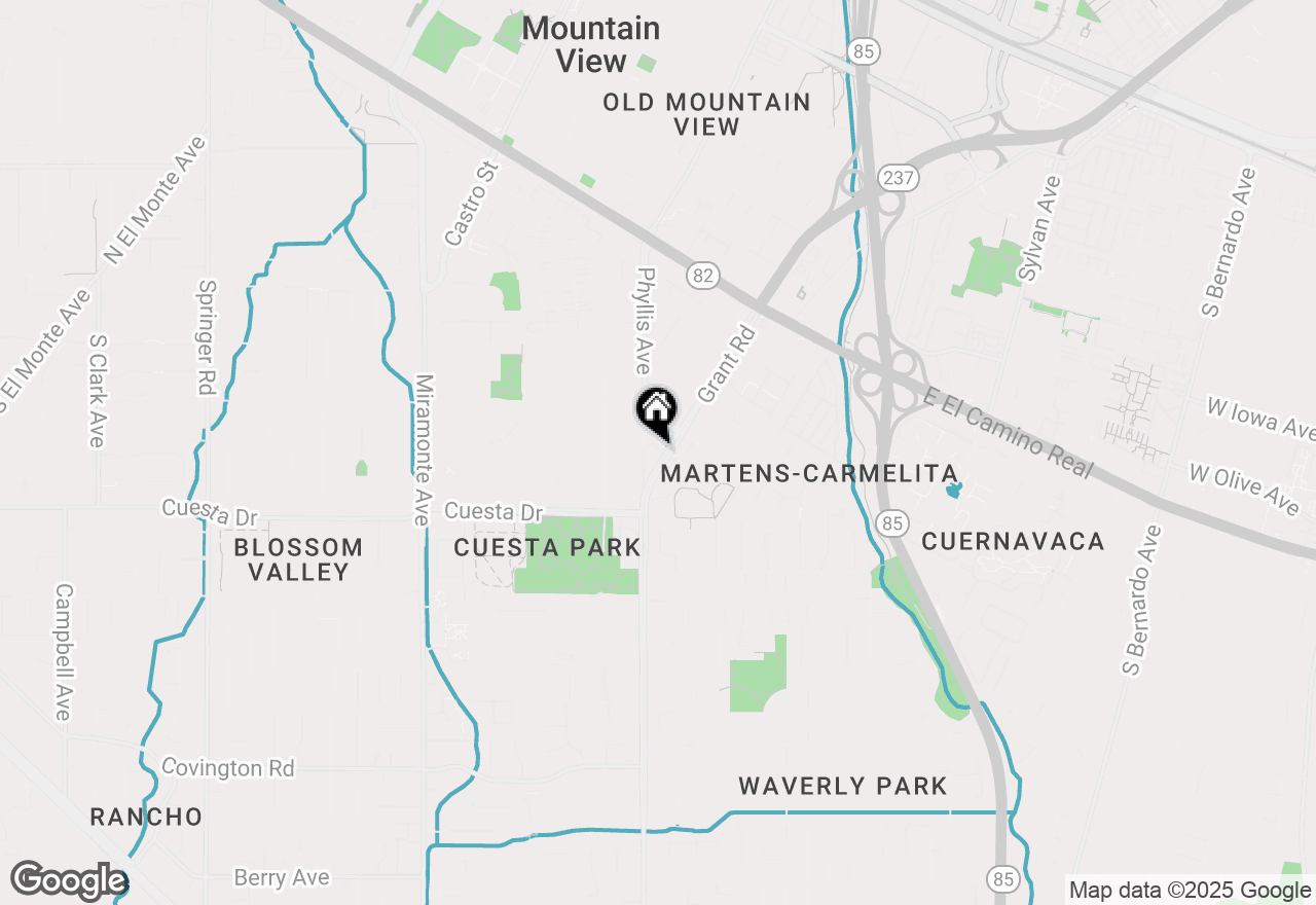 Map of 1477 Tyler Park Way, Mountain View, CA 94040