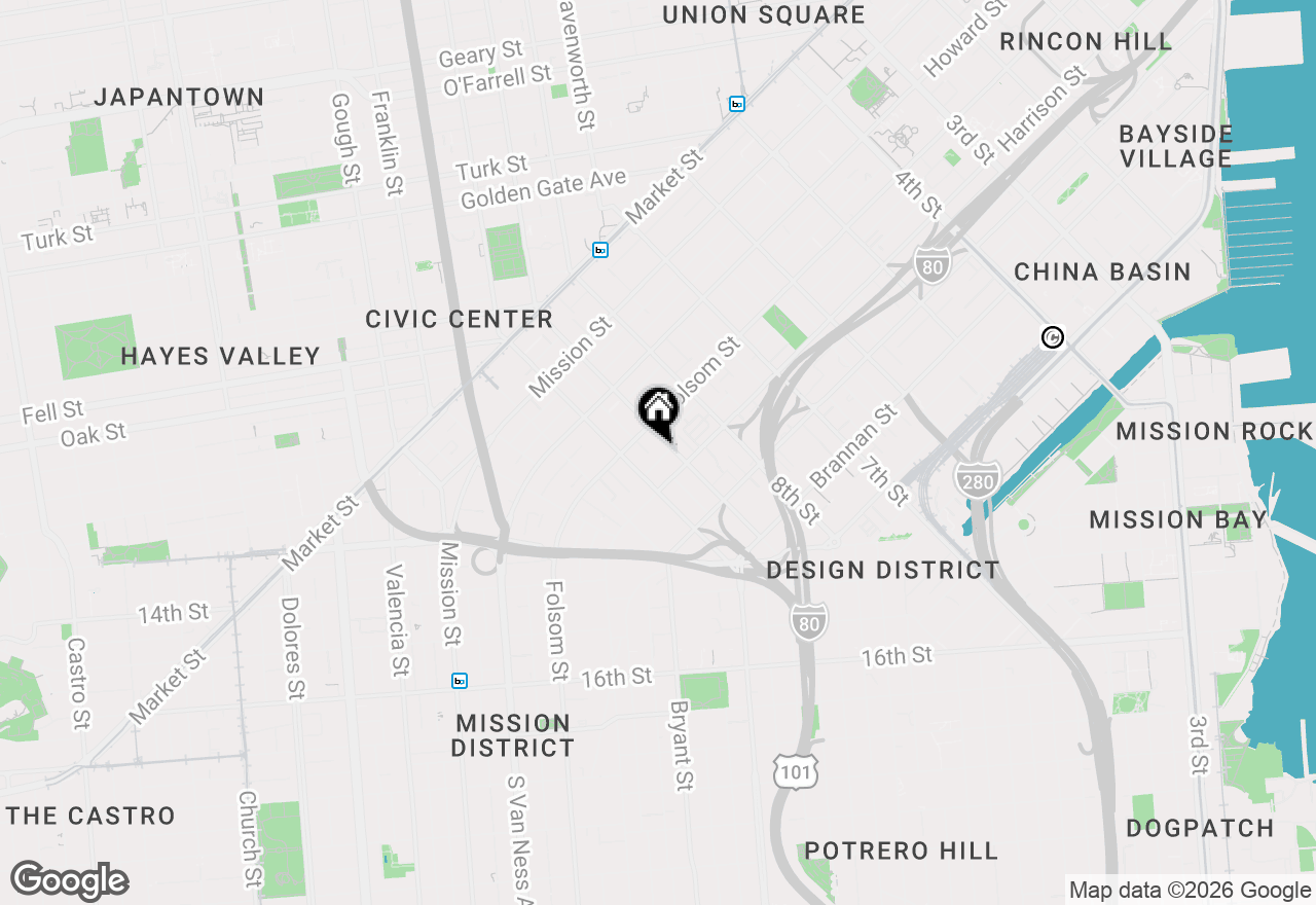 Map of 30 Sheridan Street, San Francisco, CA 94103