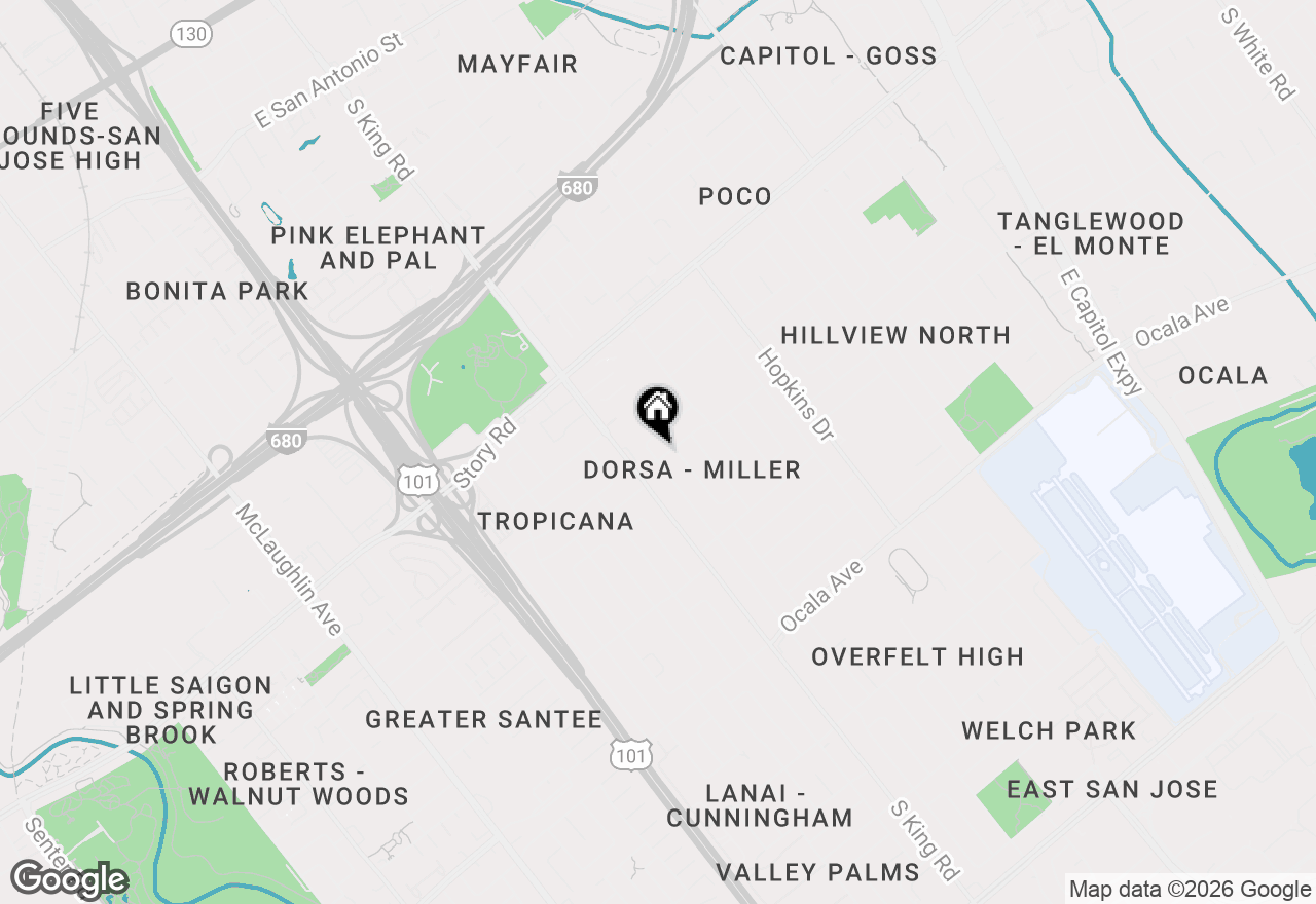 Map of 1324 Orlando Drive, San Jose, CA 95122