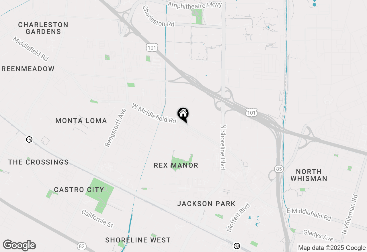 Map of 1387 W Middlefield Road, Mountain View, CA 94043
