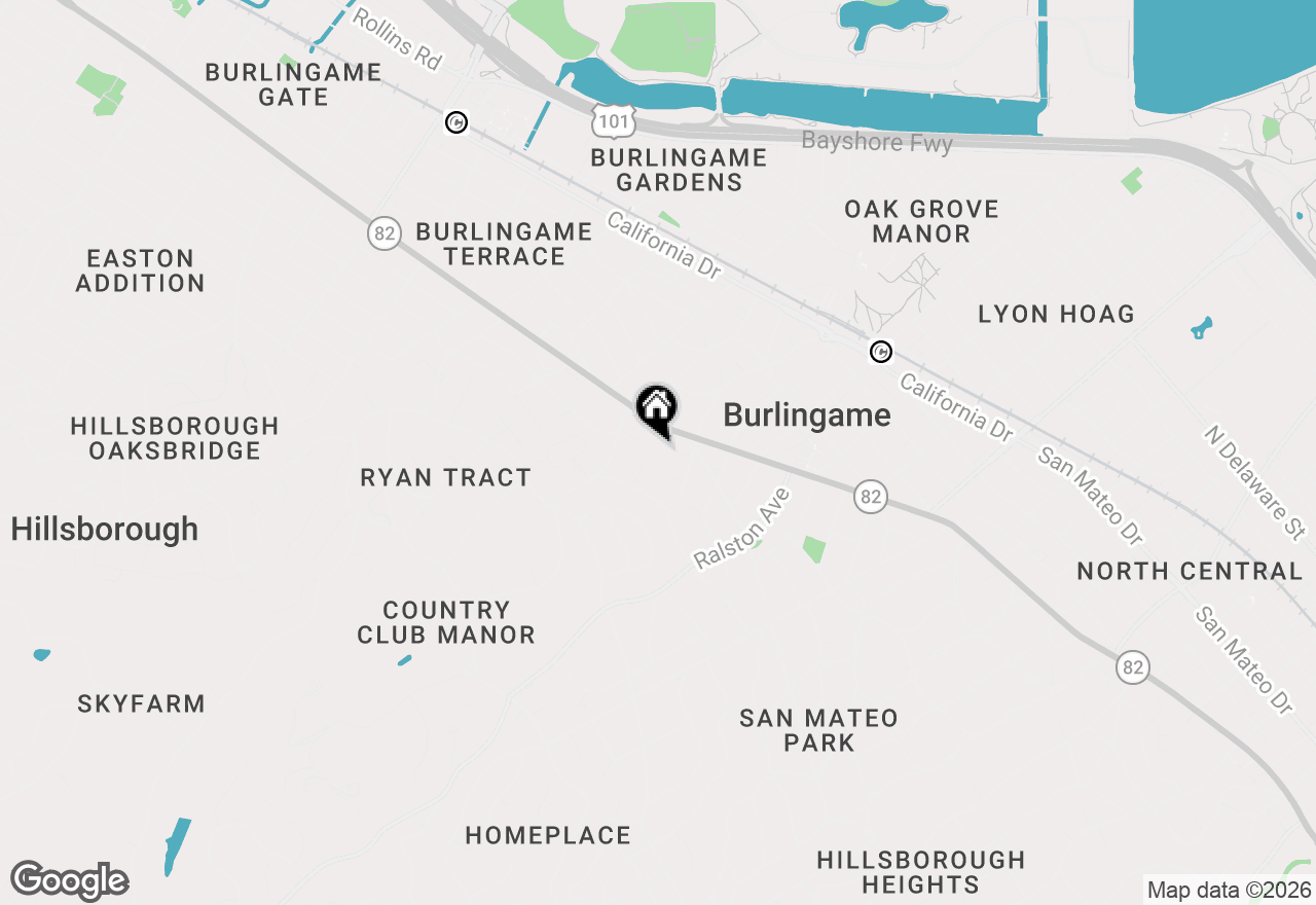 Map of 45 Kammerer Court, Hillsborough, CA 94010