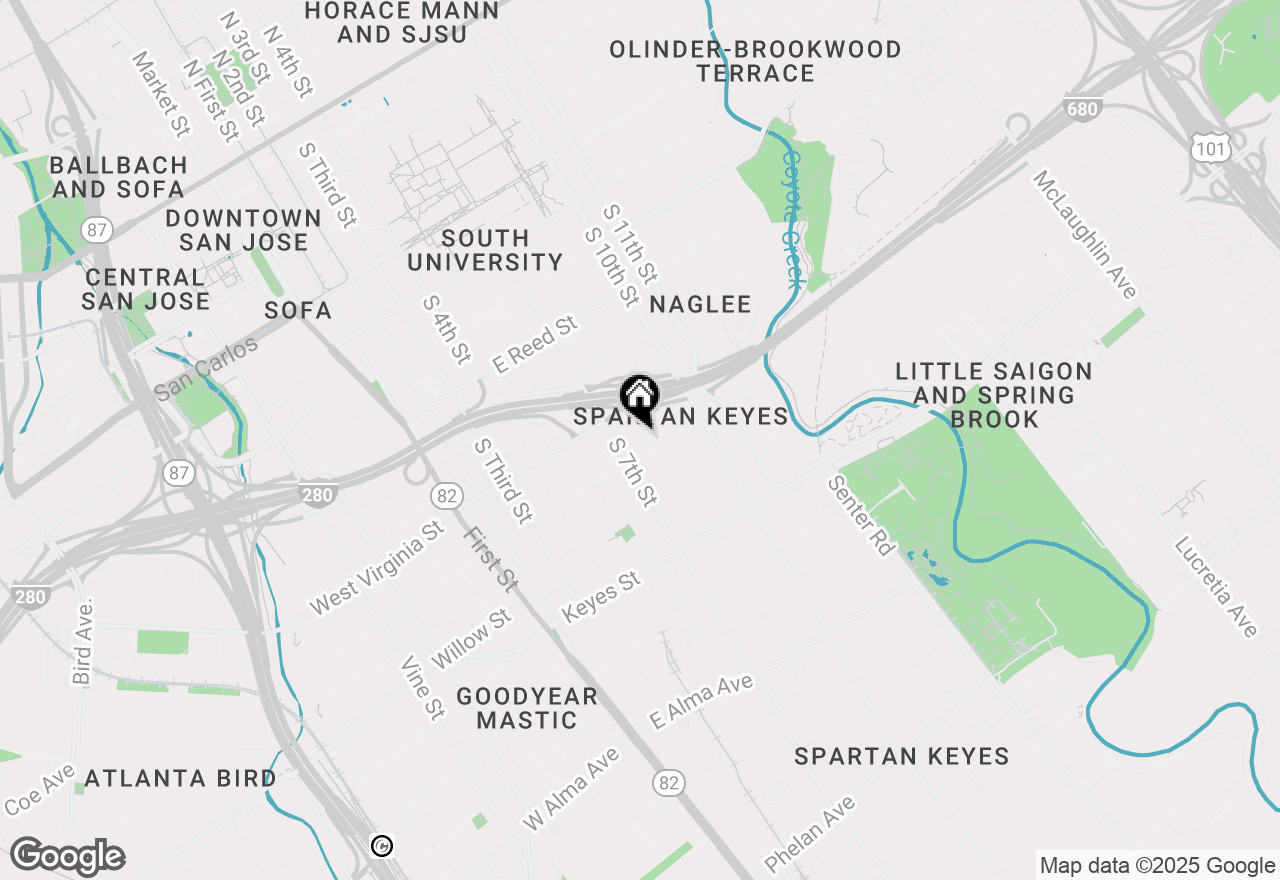 Map of 875 S 8th Street, San Jose, CA 95112