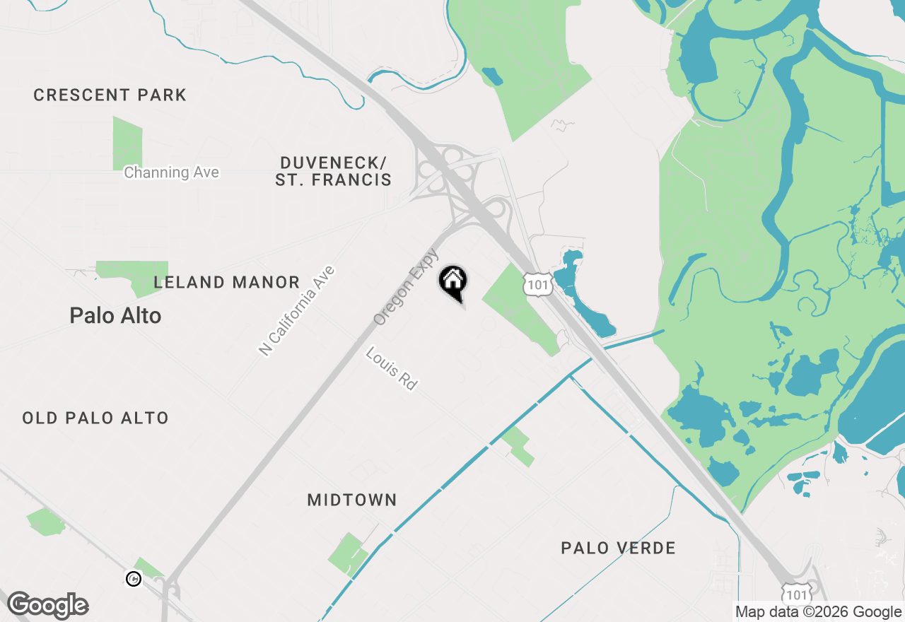 Map of 2640 Elmdale Place, Palo Alto, CA 94303