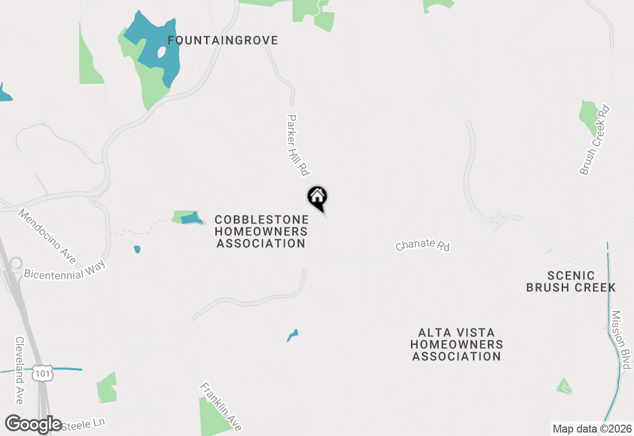 Map of 3360 Parker Hill Rd, Santa Rosa, CA 95404