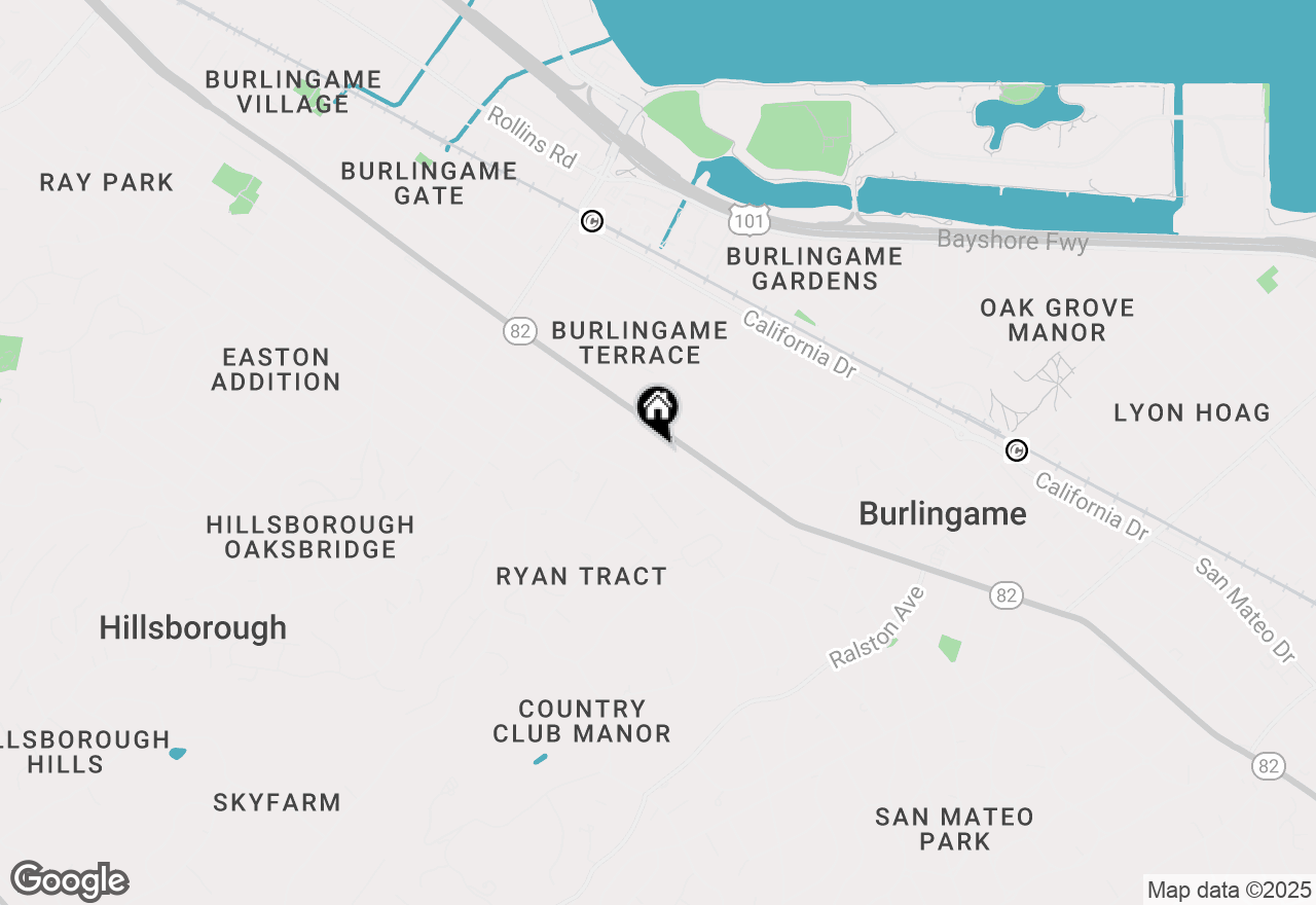 Map of 826 Walnut Avenue, Burlingame, CA 94010