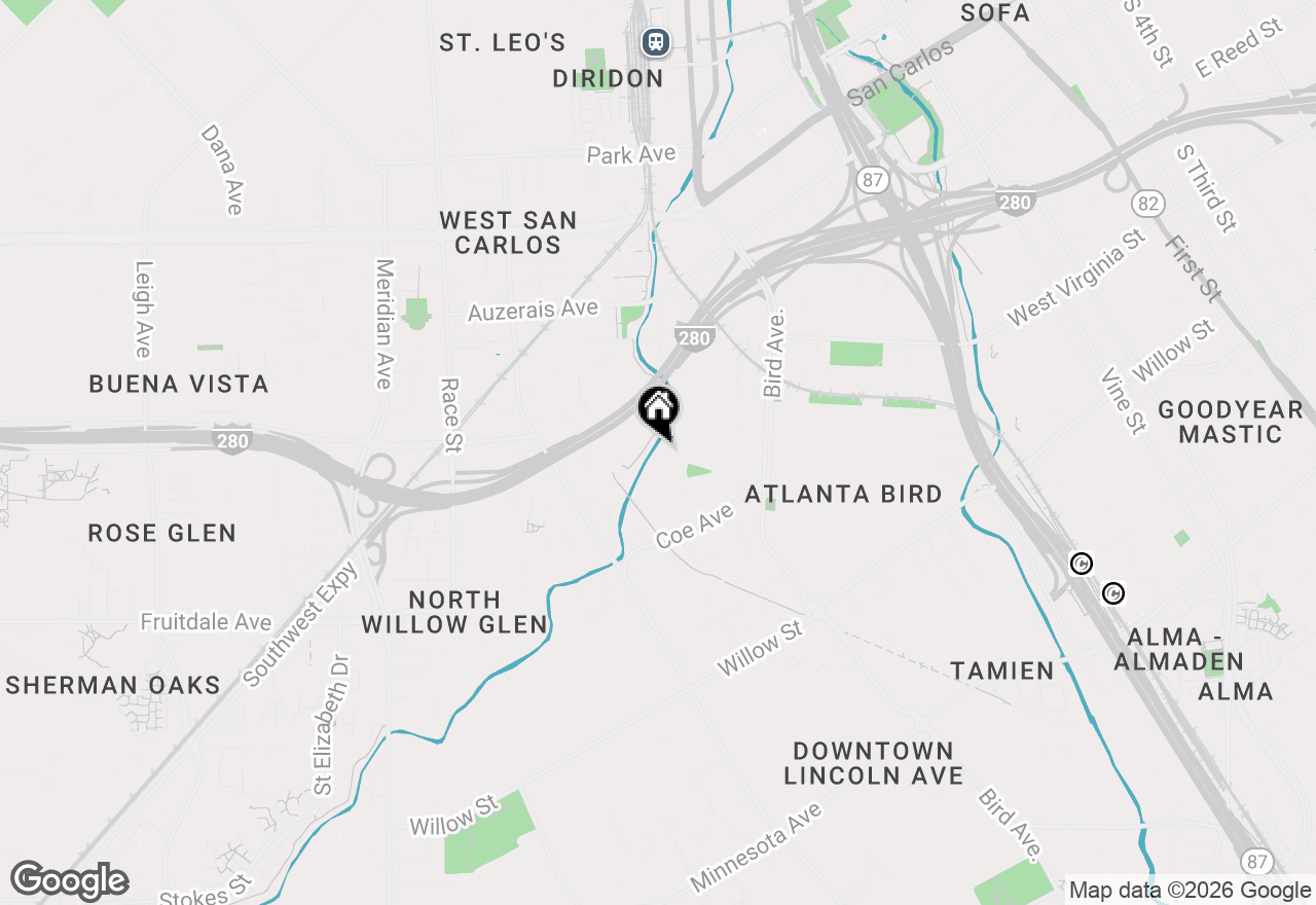 Map of 827 Riverside Drive, San Jose, CA 95125