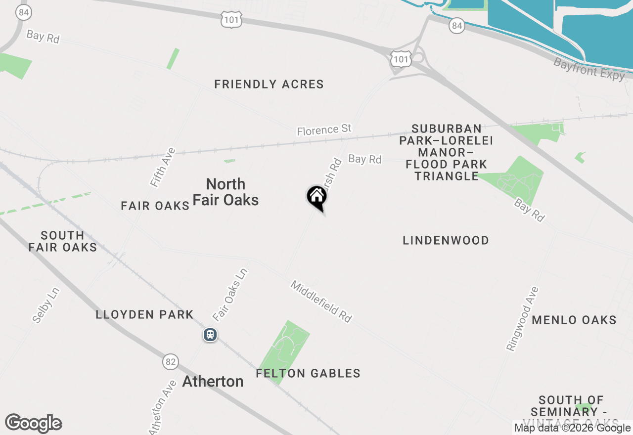 Map of 55 Irving Avenue, Atherton, CA 94027