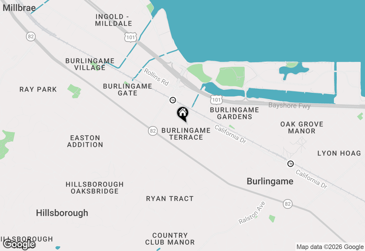 Map of 1015 Laguna Avenue, Burlingame, CA 94010