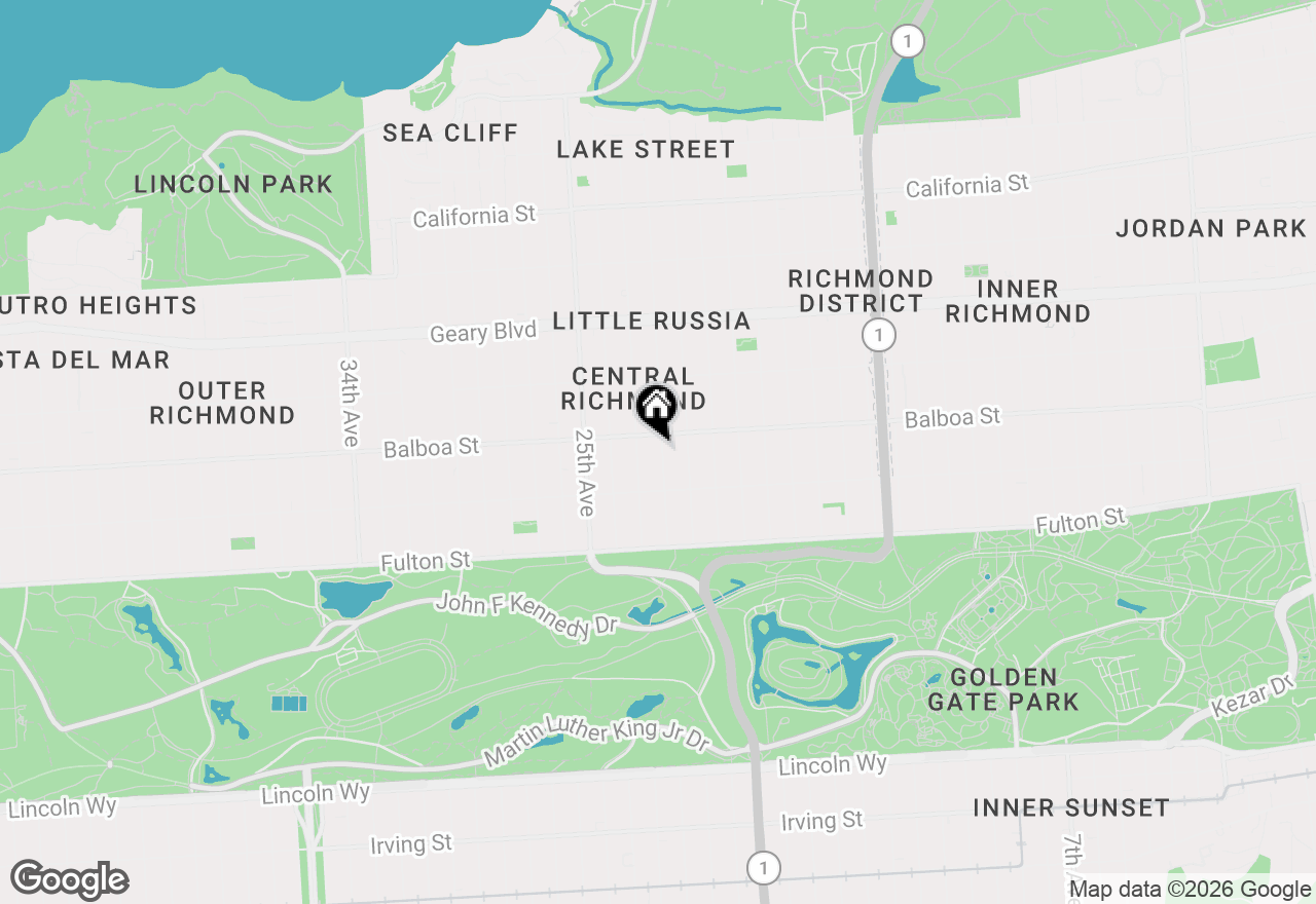 Map of 627 22nd Avenue, San Francisco, CA 94121