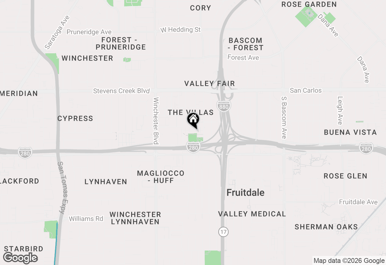 Map of 2870 Monroe Terrace, San Jose, CA 95128