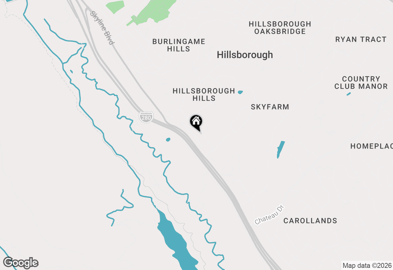 Map of 2950 Churchill Drive, Hillsborough, CA 94010
