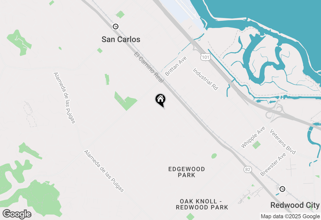 Map of 1316 Elm Street, San Carlos, CA 94070