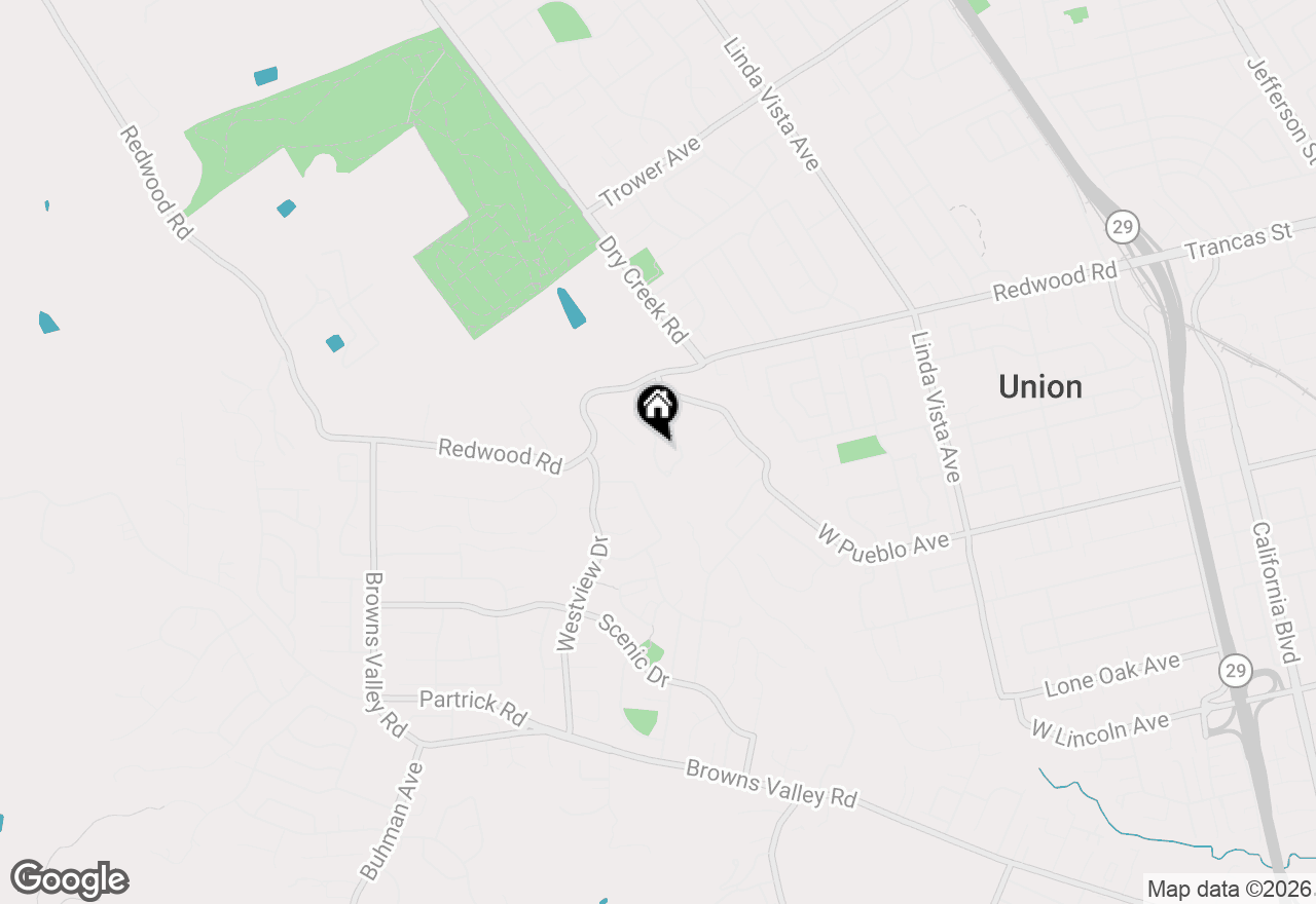 Map of 2596 Hidden Valley Lane, Napa, CA 94558