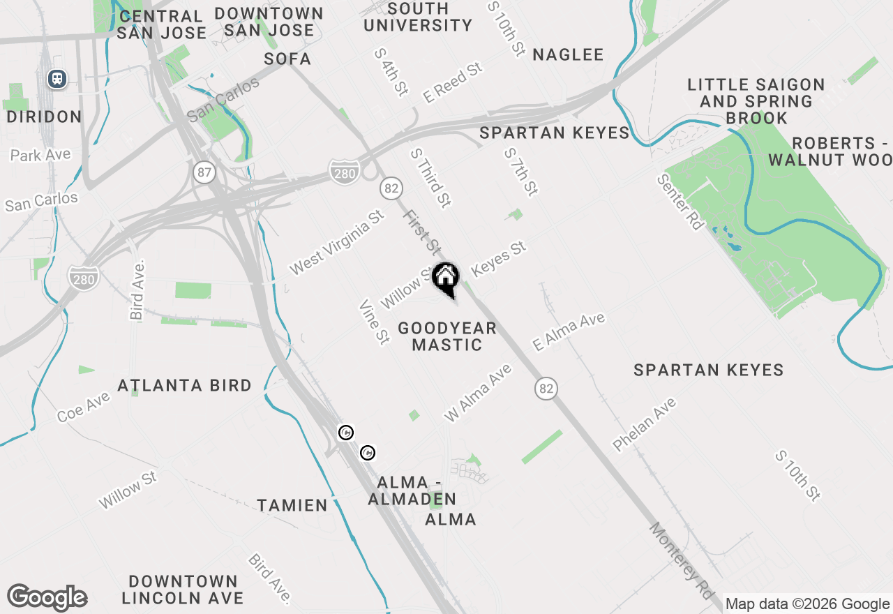 Map of 1125 Sherman Street, San Jose, CA 95110