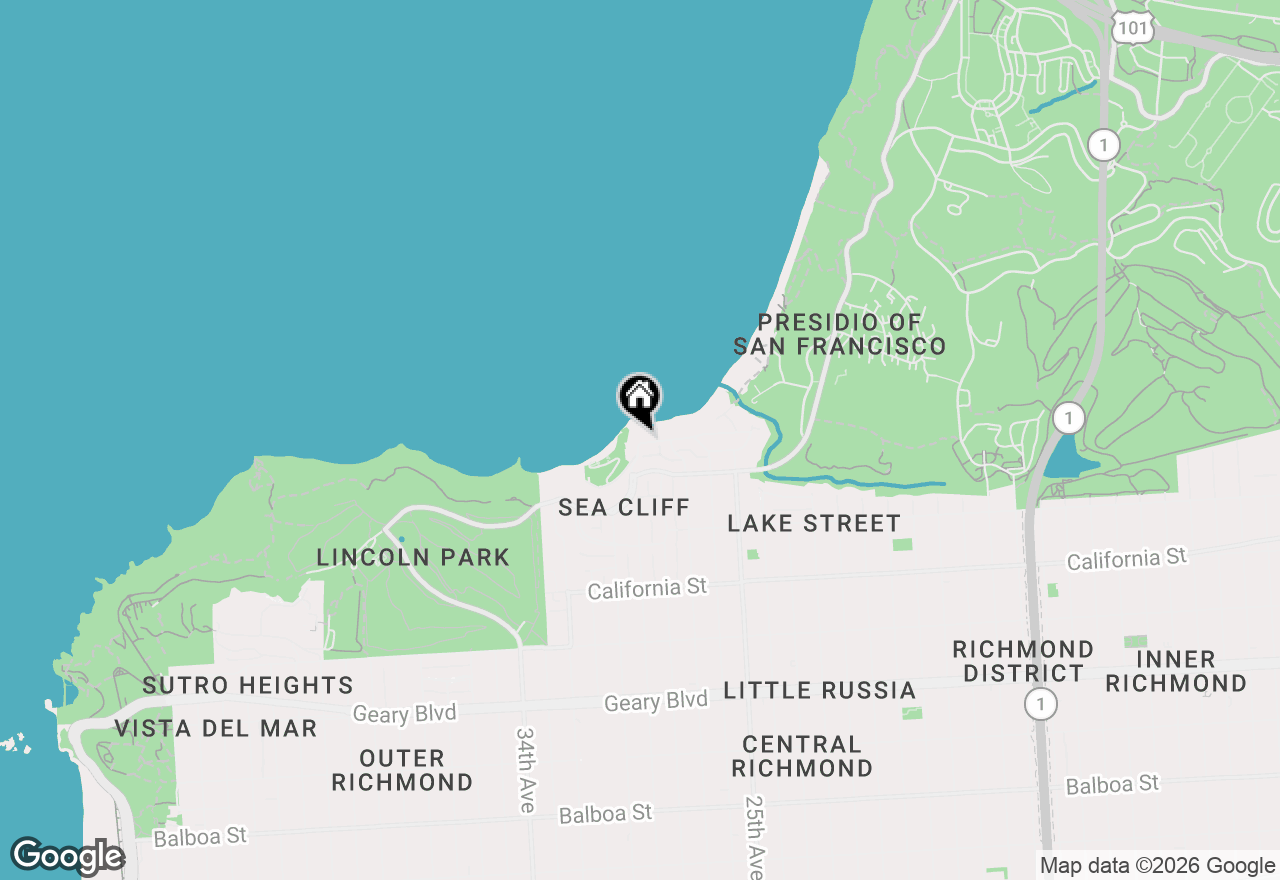 Map of 290 Sea Cliff Avenue, San Francisco, CA 94121