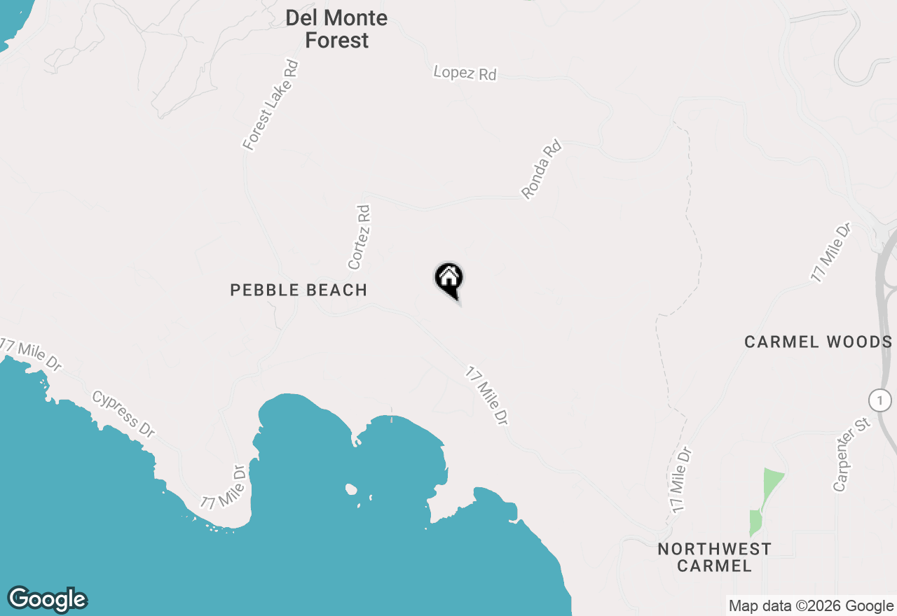 Map of 1552 Riata Road, Pebble Beach, CA 93953
