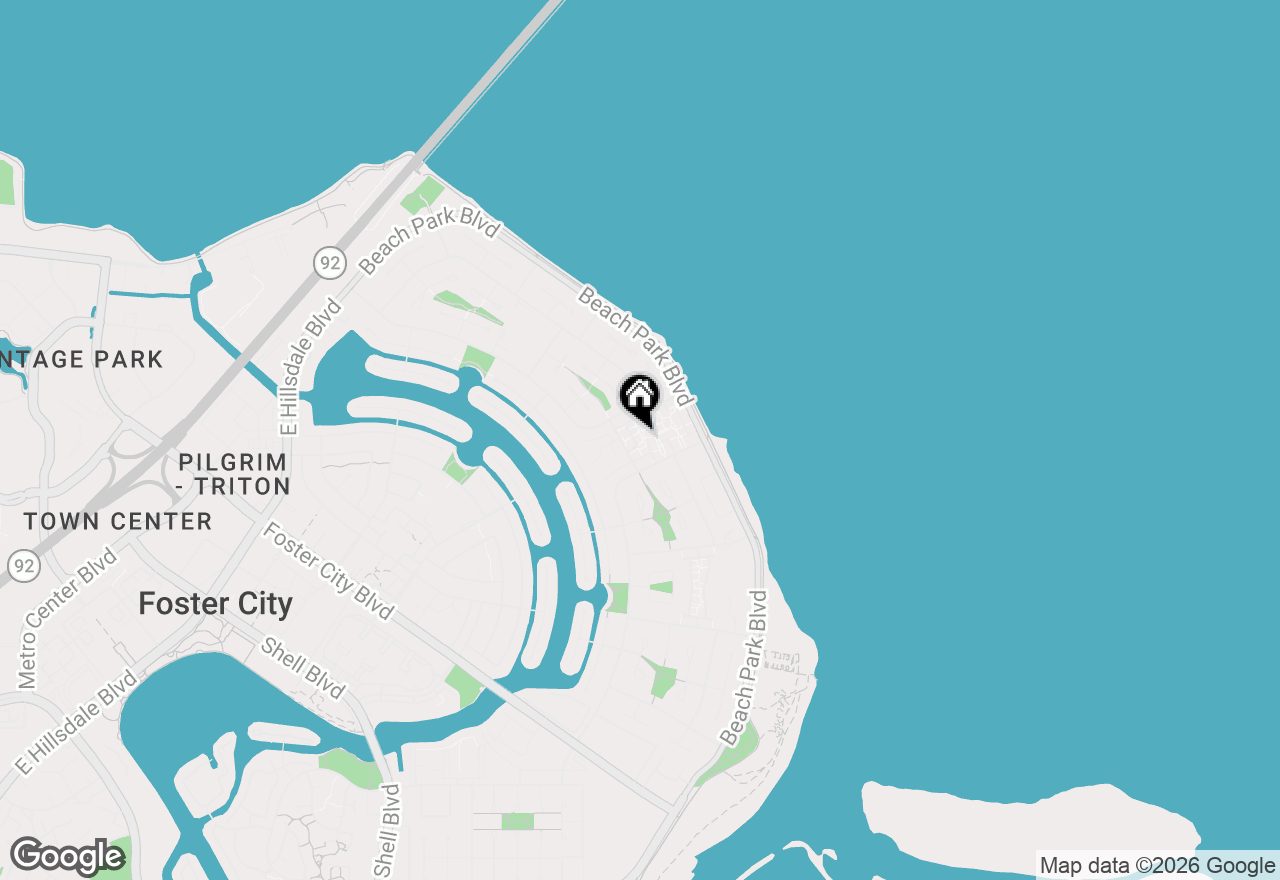 Map of 1041 Grebe Street, Foster City, CA 94404