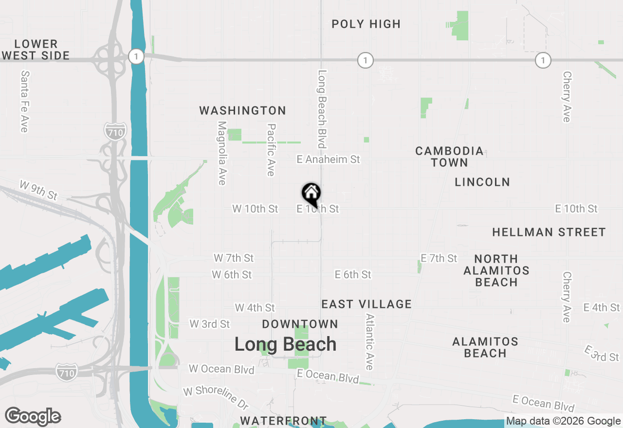Map of 222 E 10th Street, Long Beach, CA 90813