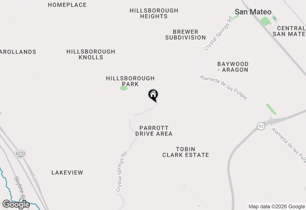 Map of 1050 Merner Road, Hillsborough, CA 94010