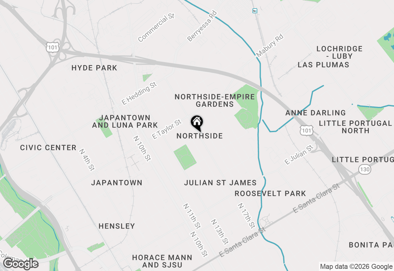 Map of 601 N 17th Street, San Jose, CA 95112