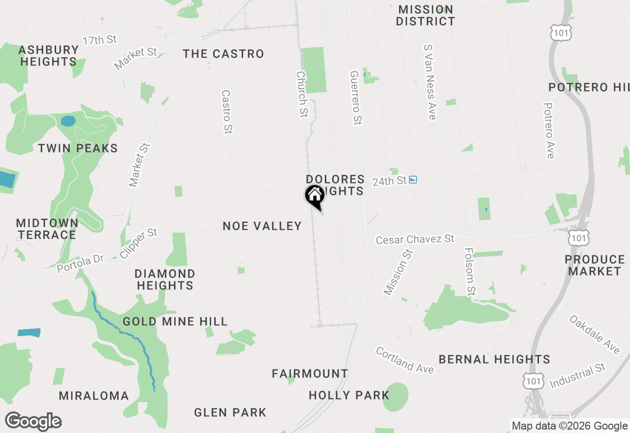 Map of 1325 Church Street #1325, San Francisco, CA 94114