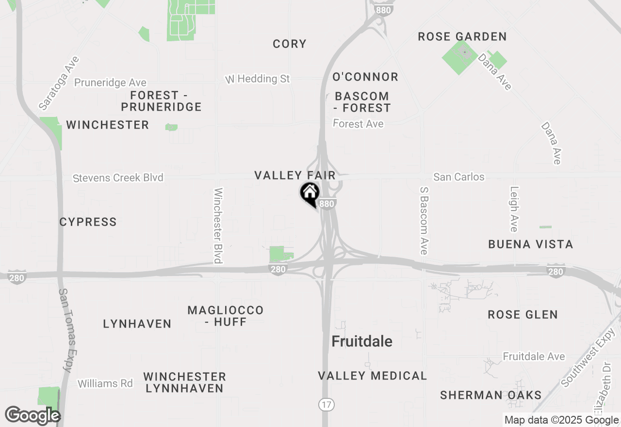 Map of 424 S Genevieve Lane, San Jose, CA 95128