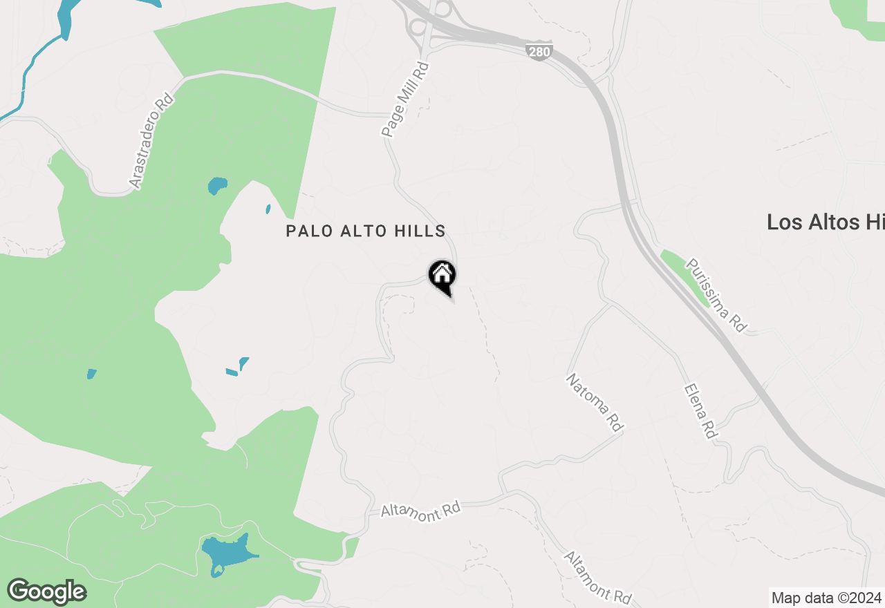 Map of 13456 Country Way, Los Altos Hills, CA 94022