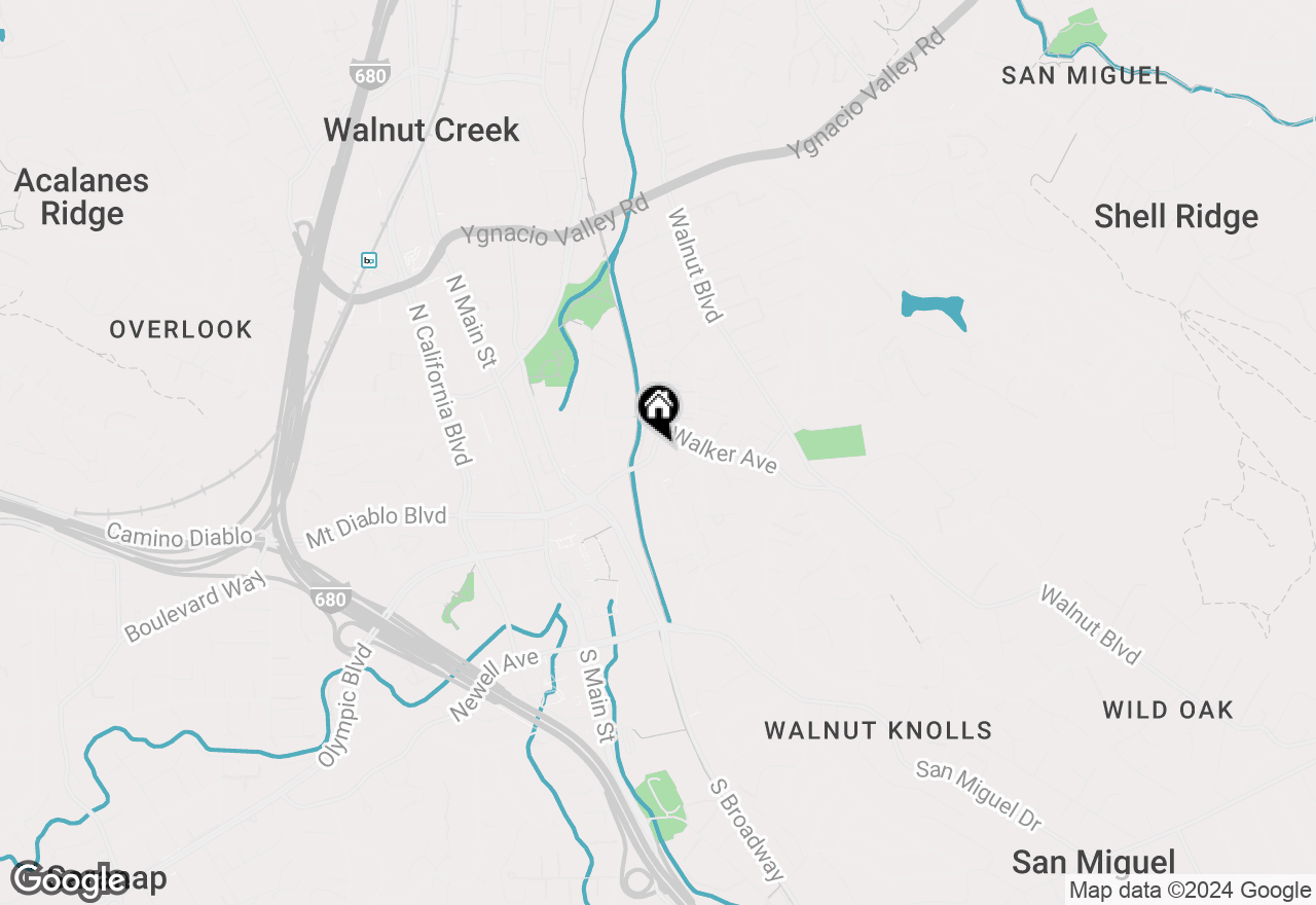 Map of 1680 San Miguel Dr, Walnut Creek, CA 94596