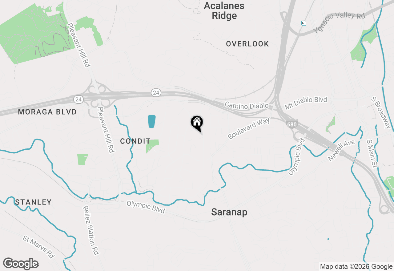 Map of 12 Westminster Place, Lafayette, CA 94549