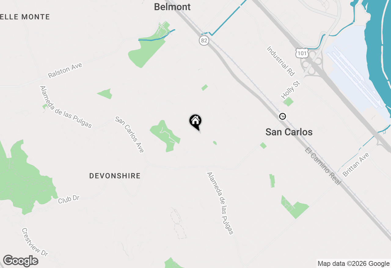 Map of 13 Del Rey Court, San Carlos, CA 94070