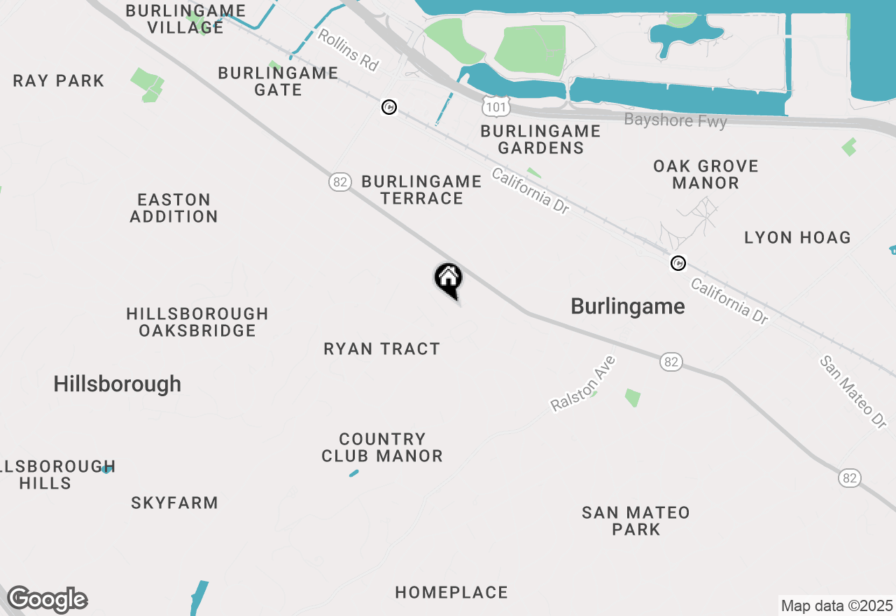 Map of 712 Newhall Road, Burlingame, CA 94010