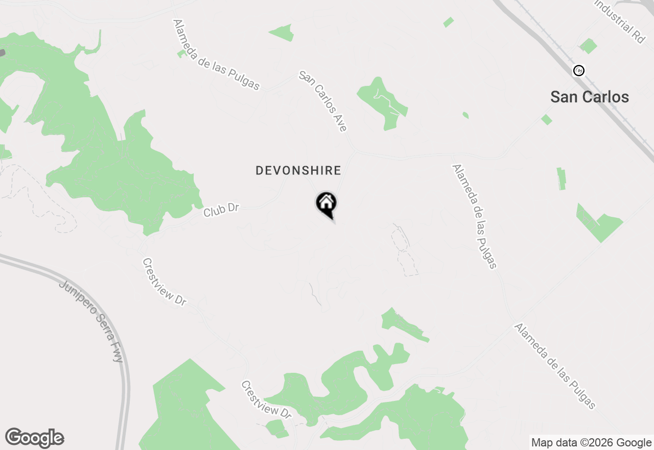 Map of 249 Devonshire Boulevard, San Carlos, CA 94070