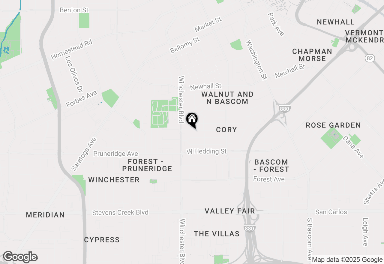 Map of 2452 Kenwood Avenue, San Jose, CA 95128