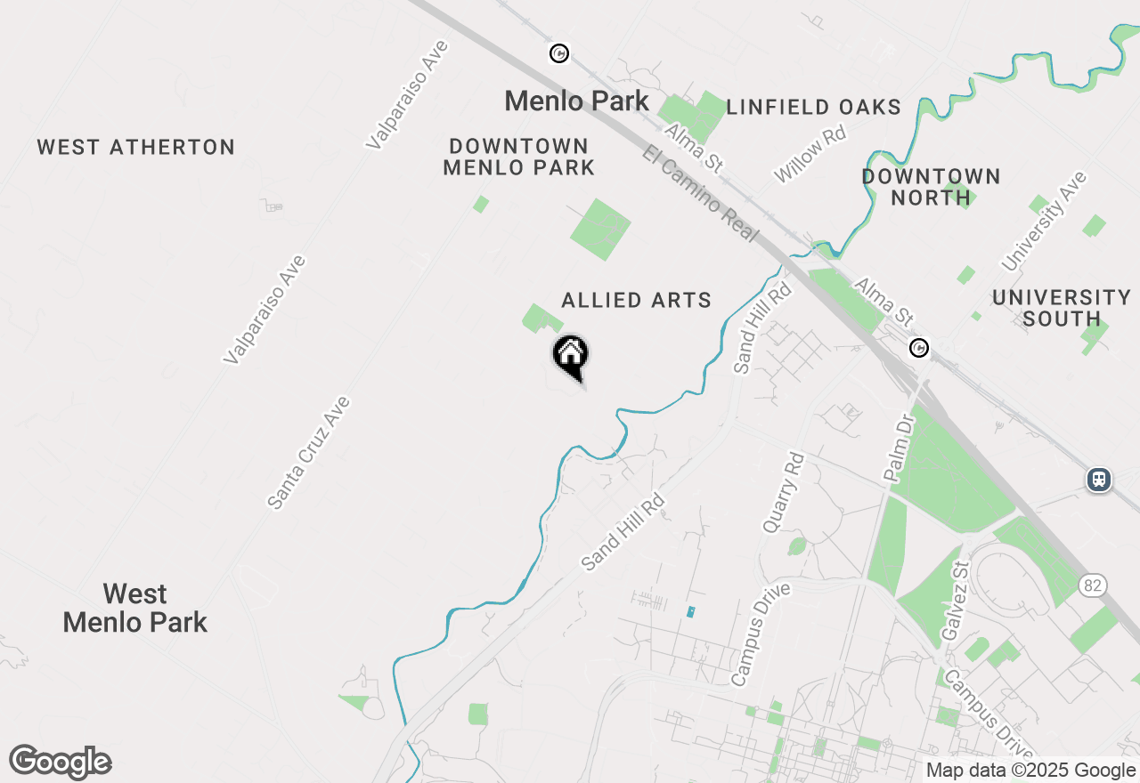 Map of 7 Maywood Lane, Menlo Park, CA 94025