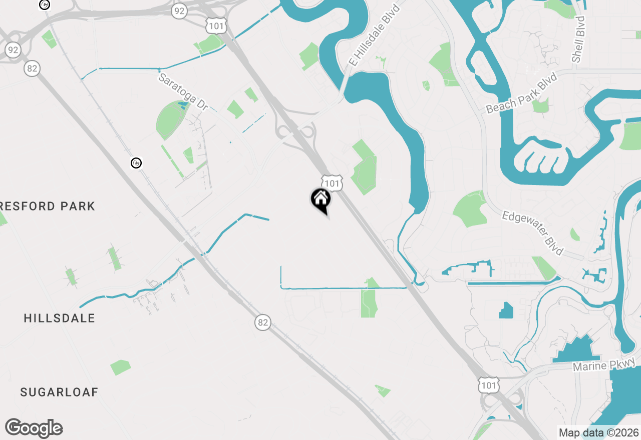Map of 3726 Casanova Drive, San Mateo, CA 94403
