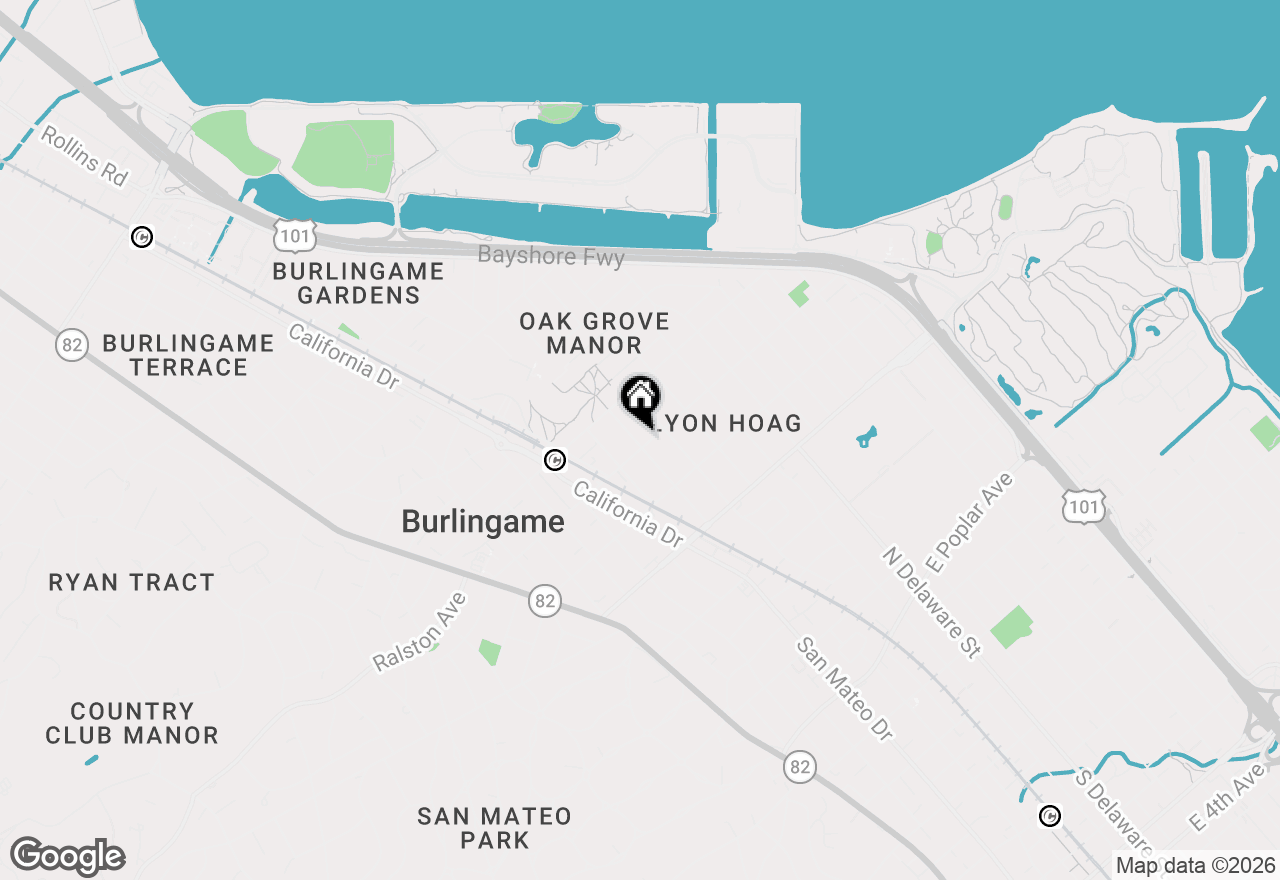 Map of 200 Anita Road, Burlingame, CA 94010