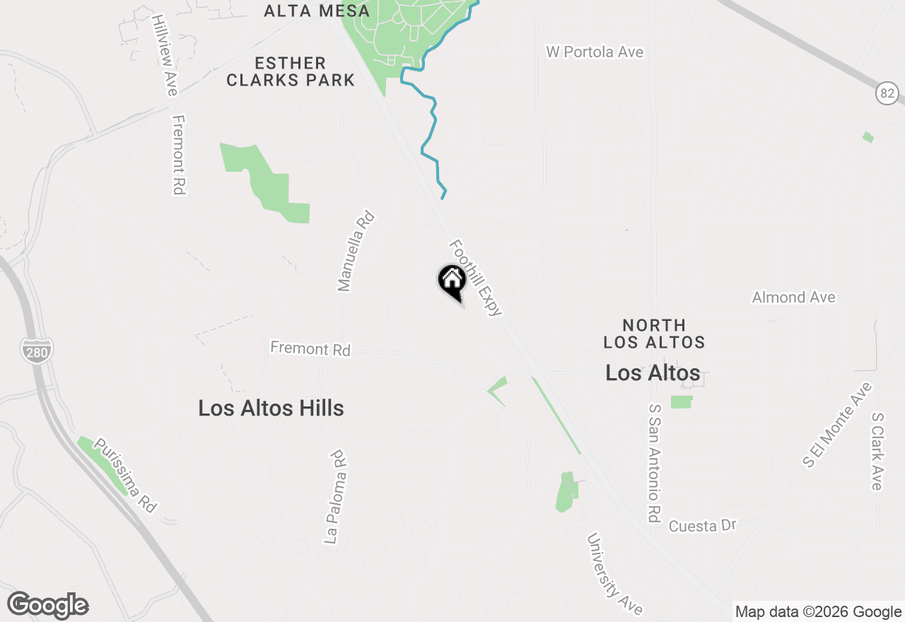 Map of 14220 Wild Plum Lane, Los Altos Hills, CA 94022