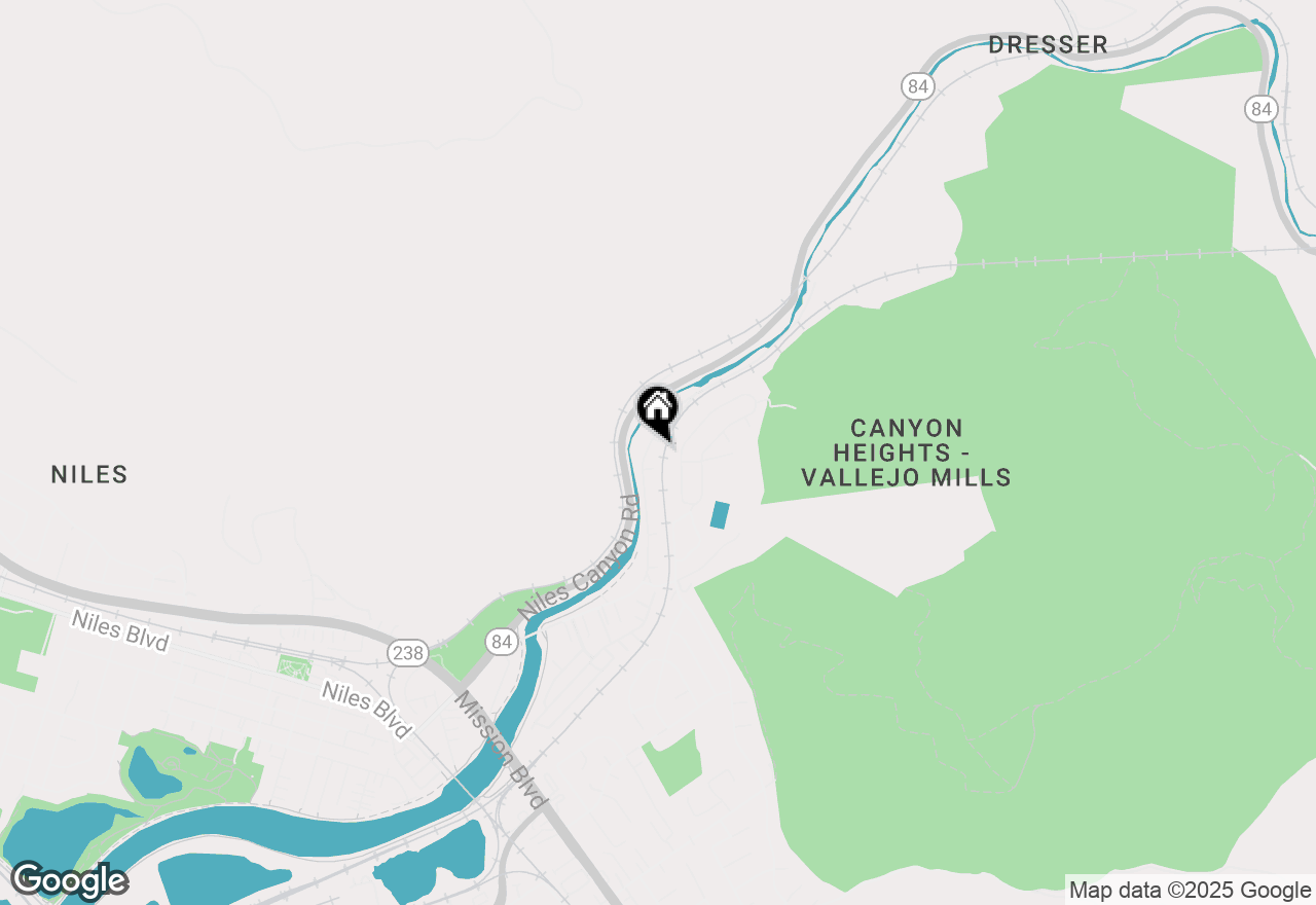 Map of 1341 Old Canyon Rd, Fremont, CA 94536