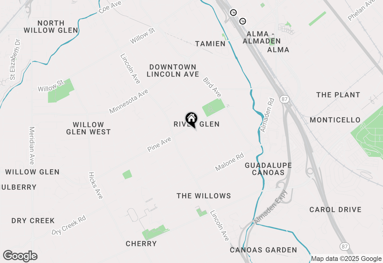 Map of 1719 Glen Una Avenue, San Jose, CA 95125