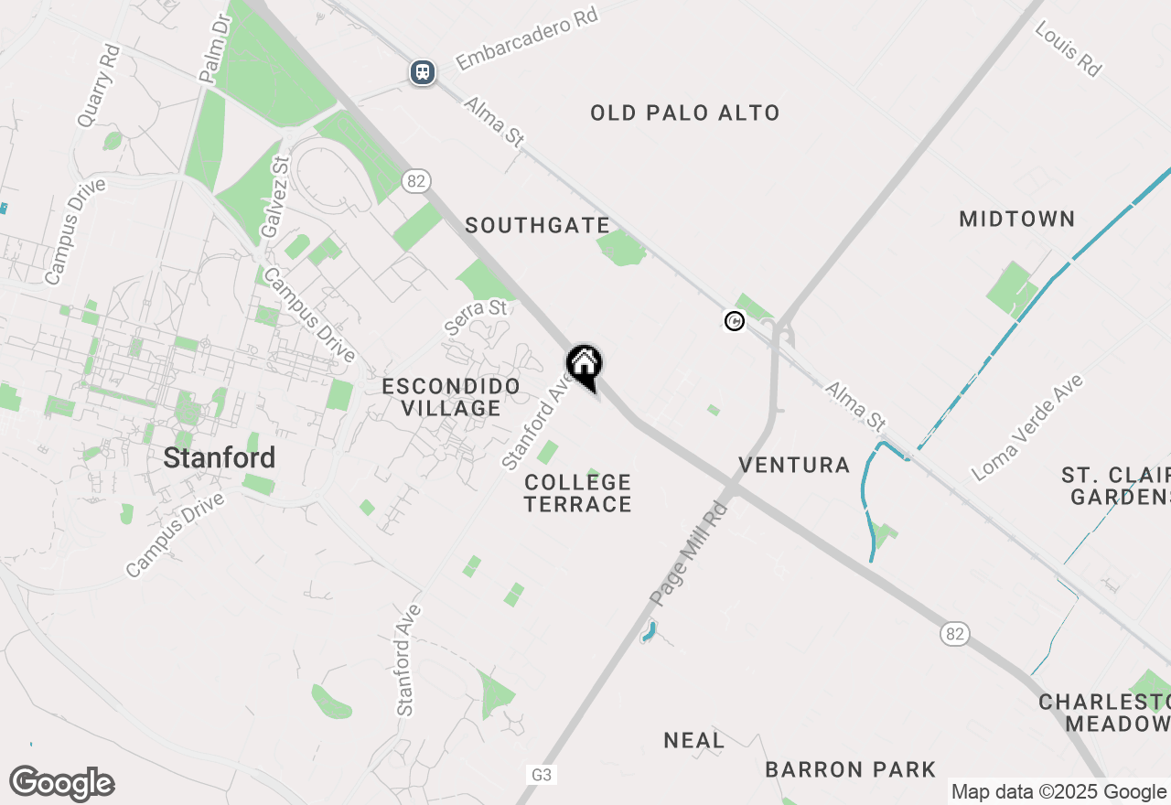 Map of 545 Oxford Avenue, Palo Alto, CA 94306