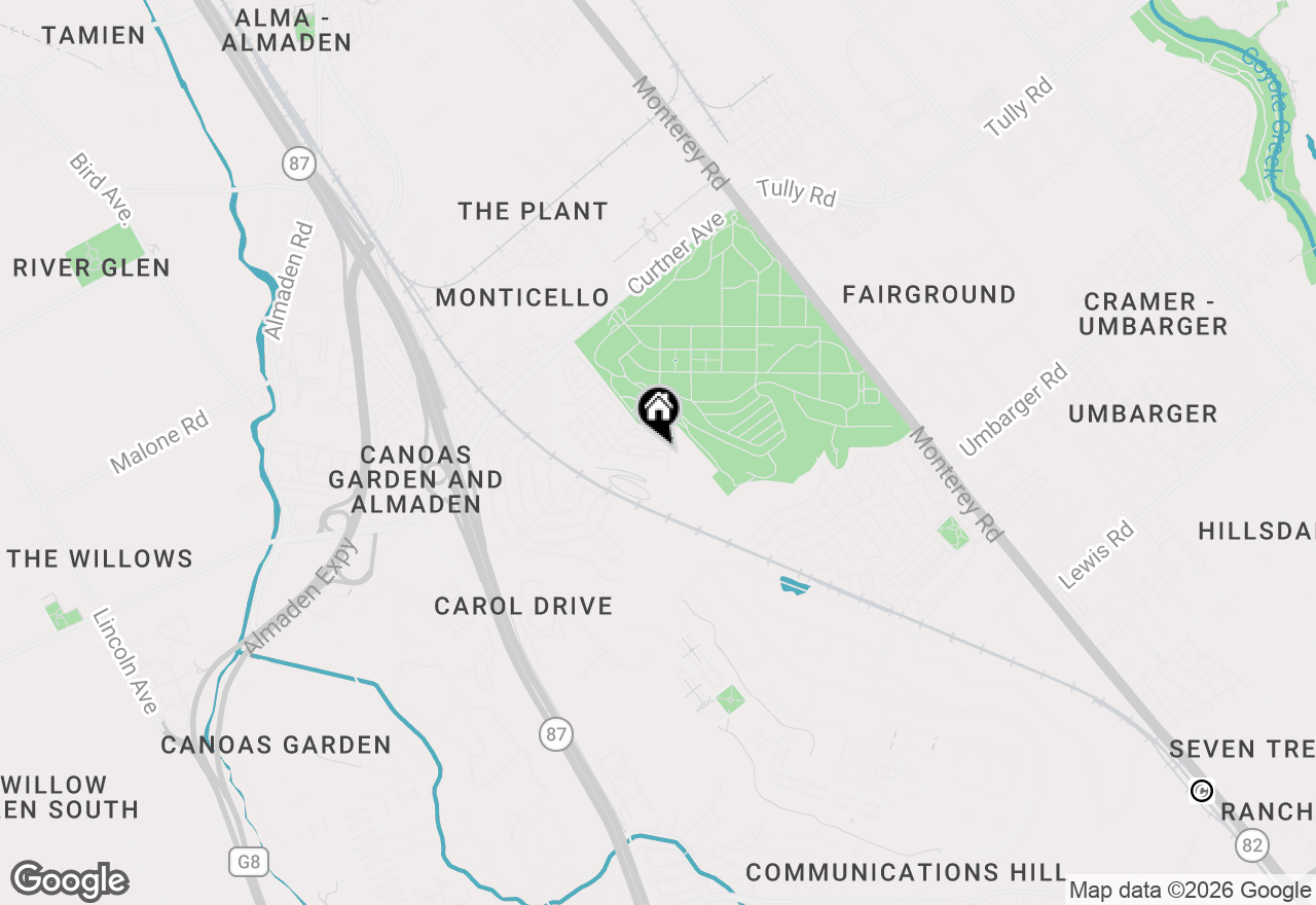 Map of 2405 Plateau Drive, San Jose, CA 95125