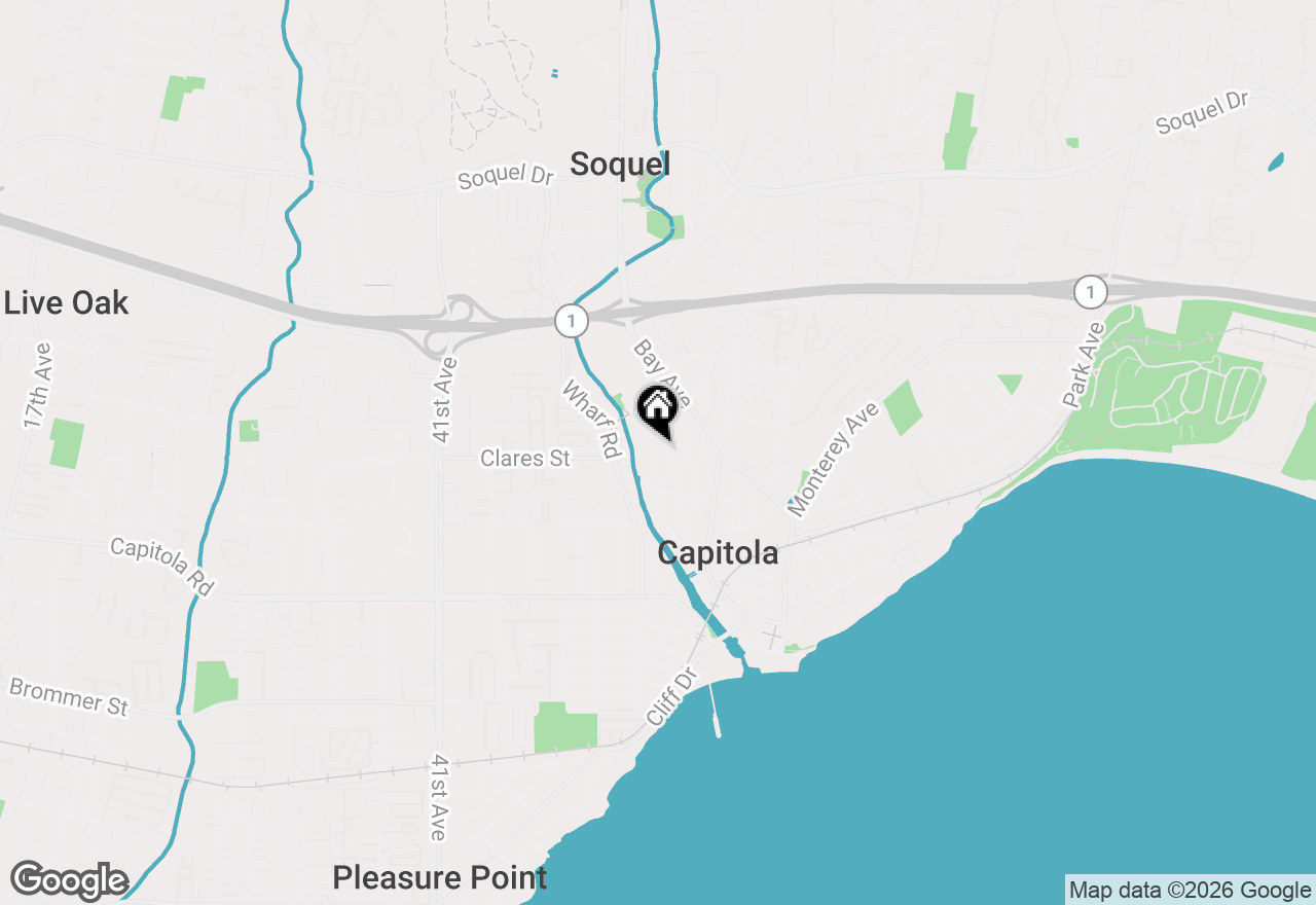 Map of 624 Riverview Drive, Capitola, CA 95010