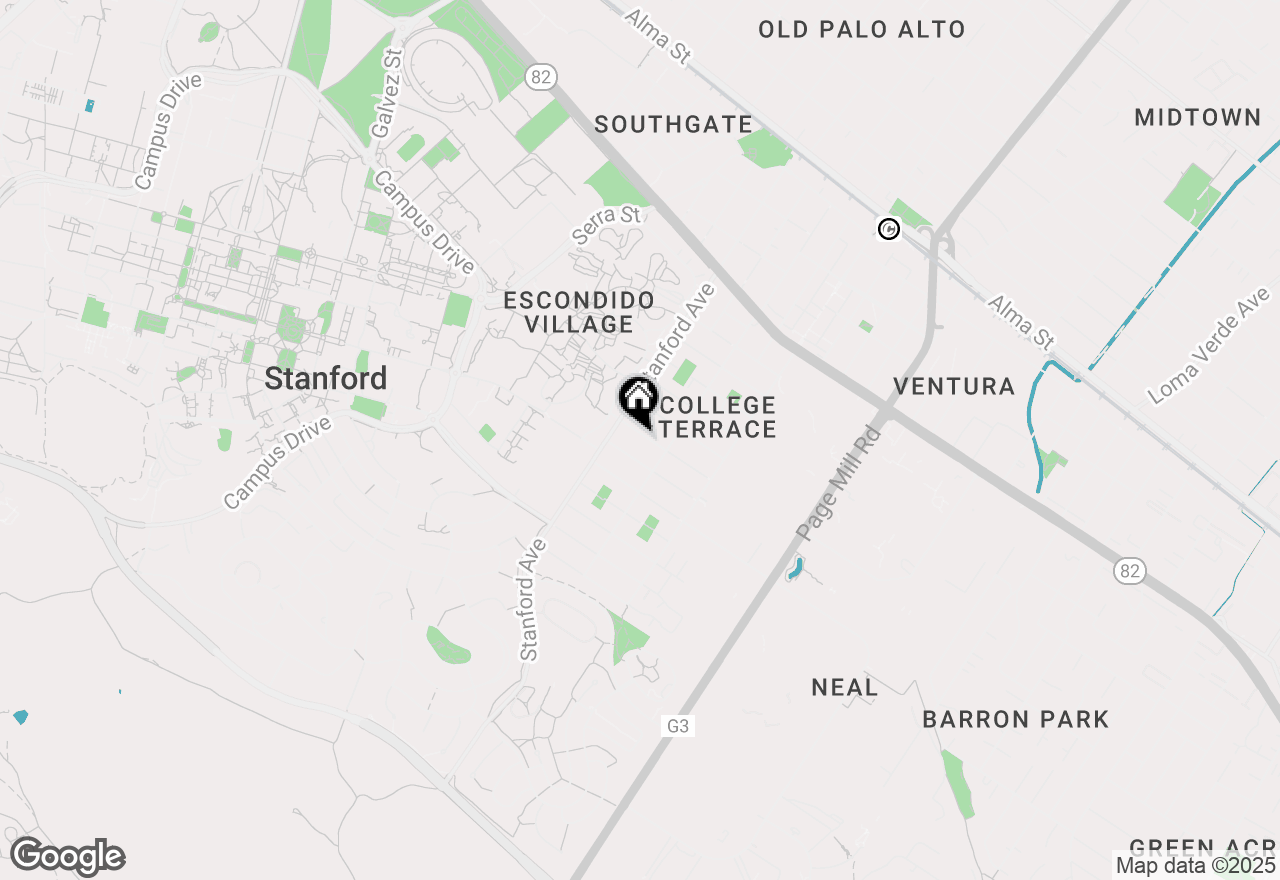 Map of 2100 Oberlin Street, Palo Alto, CA 94306