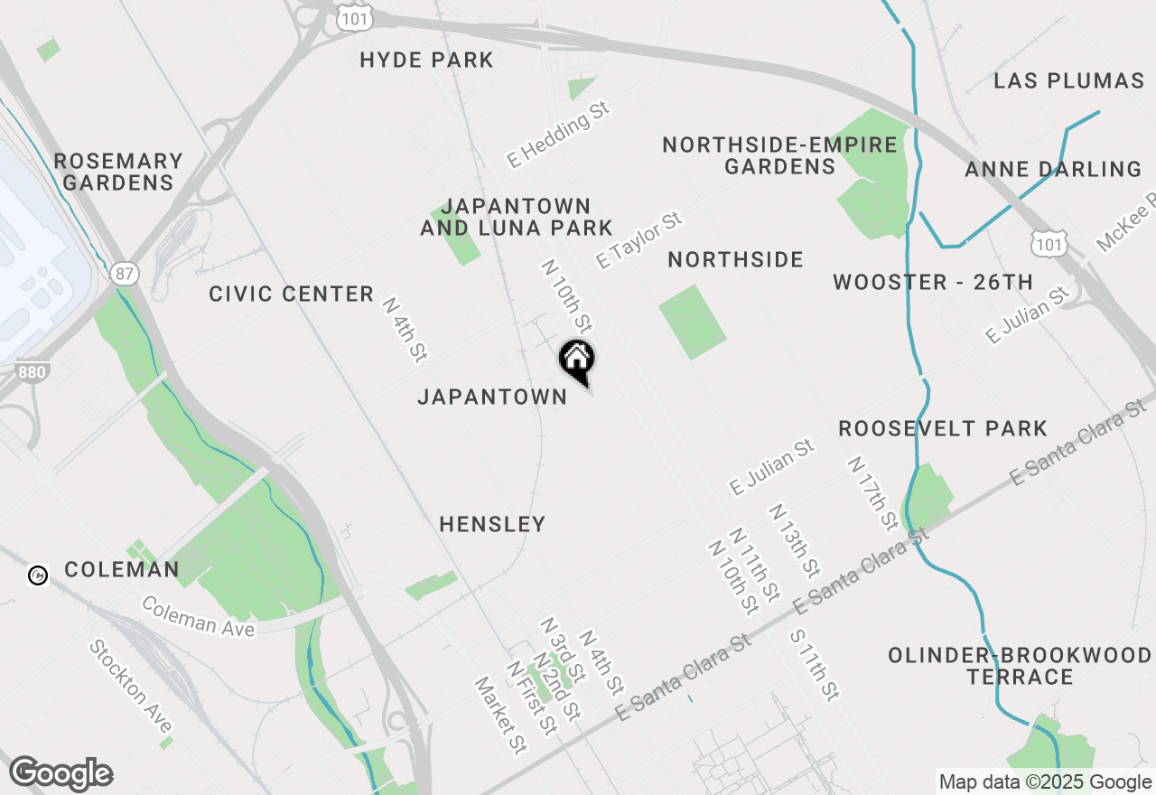 Map of 580 Manzana Place, San Jose, CA 95112