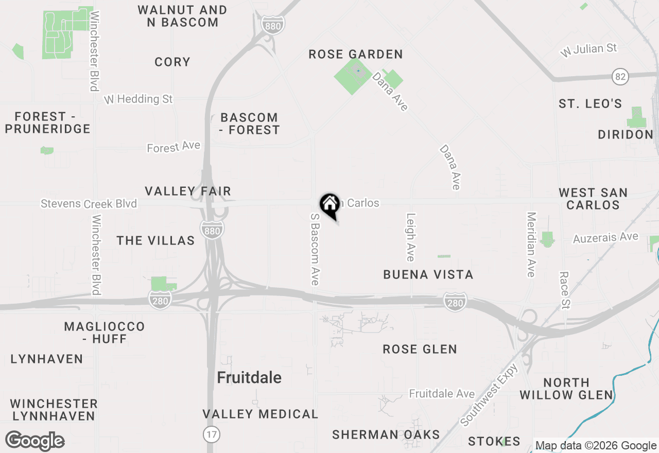 Map of 2161 Elliott Street, San Jose, CA 95128