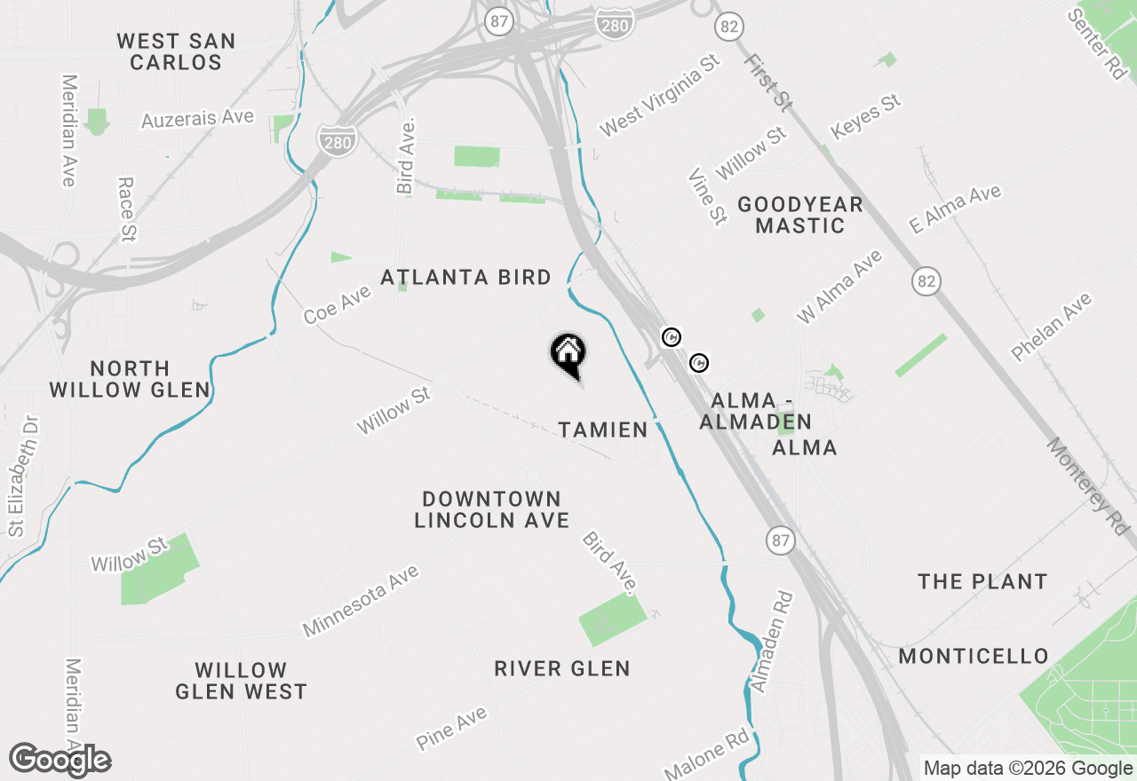 Map of 1301 Spencer, San Jose, CA 95125