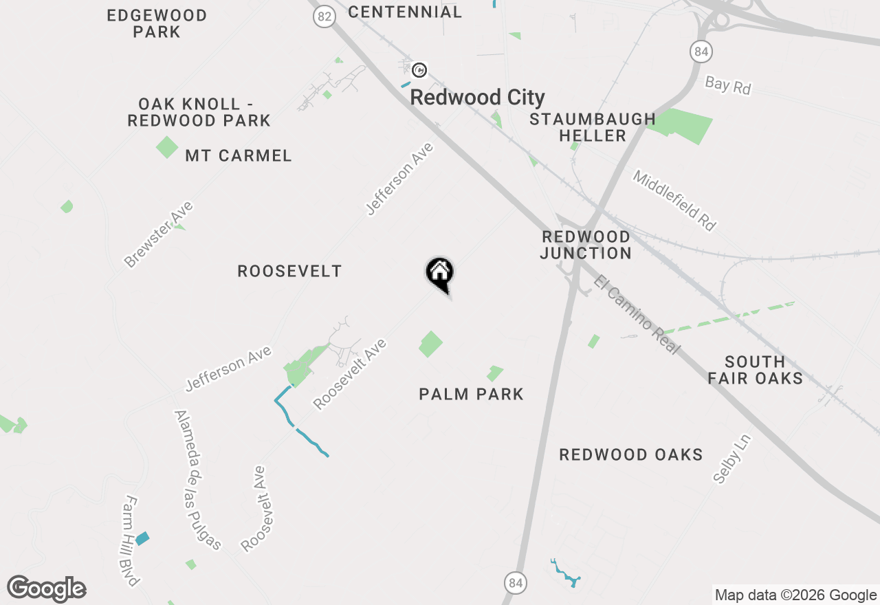 Map of 1128 Ebener Street, Redwood City, CA 94061